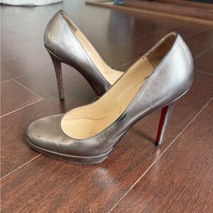Christian Louboutin Metallic Silver Heels